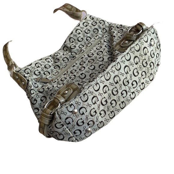 GUESS VINTAGE FAUX CROCODILE PRINT STRAP PURSE HAND BAG CROSSBODY - Picture 3 of 11